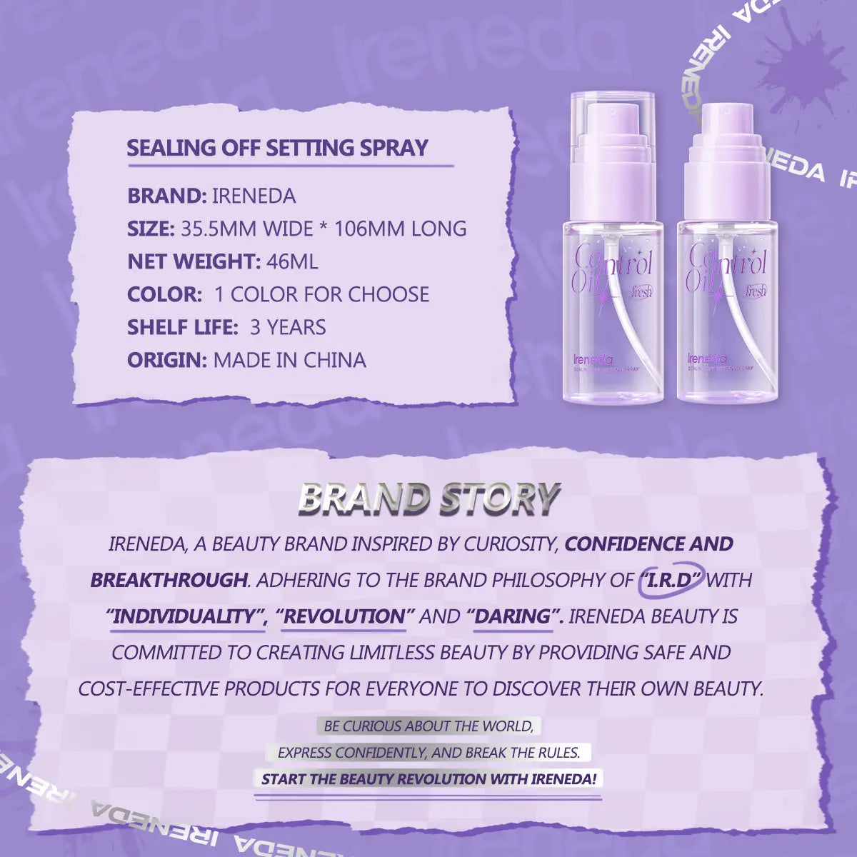 IRENEDA Sealing Off Setting Spray