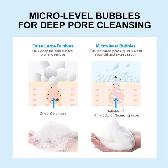 Jelly Prim Amino Acid Facial Cleansing Mousse Oil Control Deep Cleaning Brightening Facial Cleanser