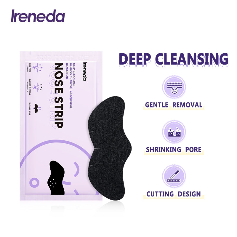 Ireneda 10 Pieces Bamboo Charcoal Deep Cleansing Blackhead Remover Nose Strip