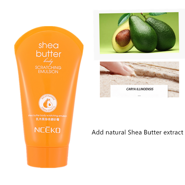 Exfoliating Nourishing Cleansing Shea Butter Body Scrub For Dry Skins