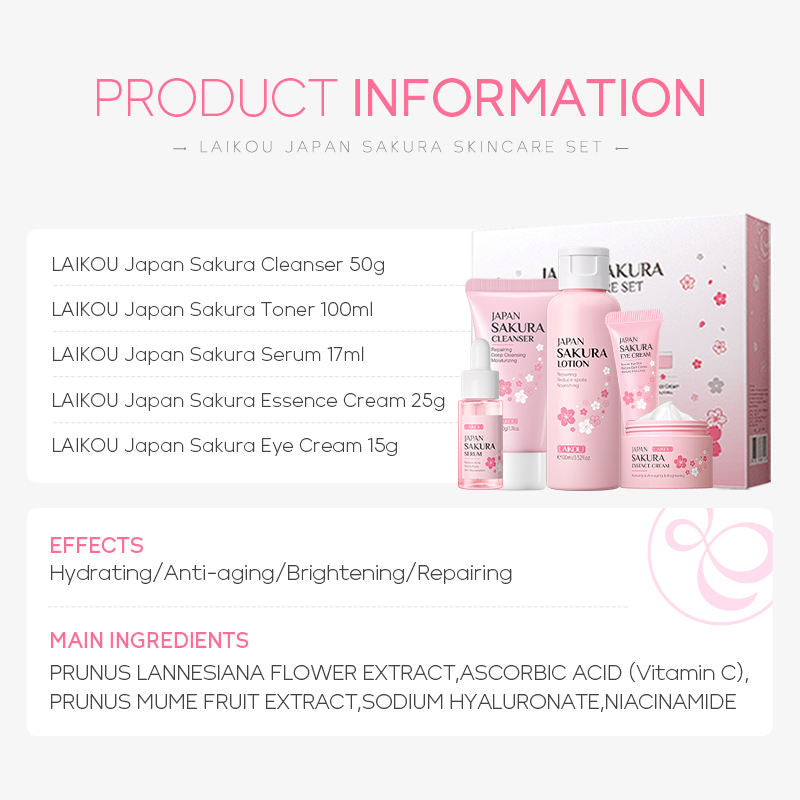 LAIKOU Japan Sakura 5 Pieces Skincare Set