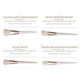 LA'FIOR White Pearl 15 Pcs Professional Brush Set with Bag - LF-001