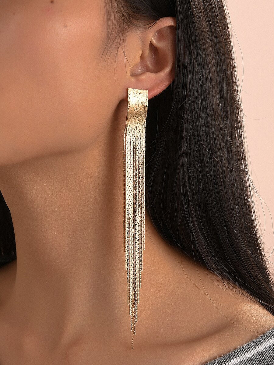 J32_Metal Tassel Earring