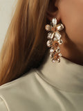 J010_Flower Design Drop Earrings