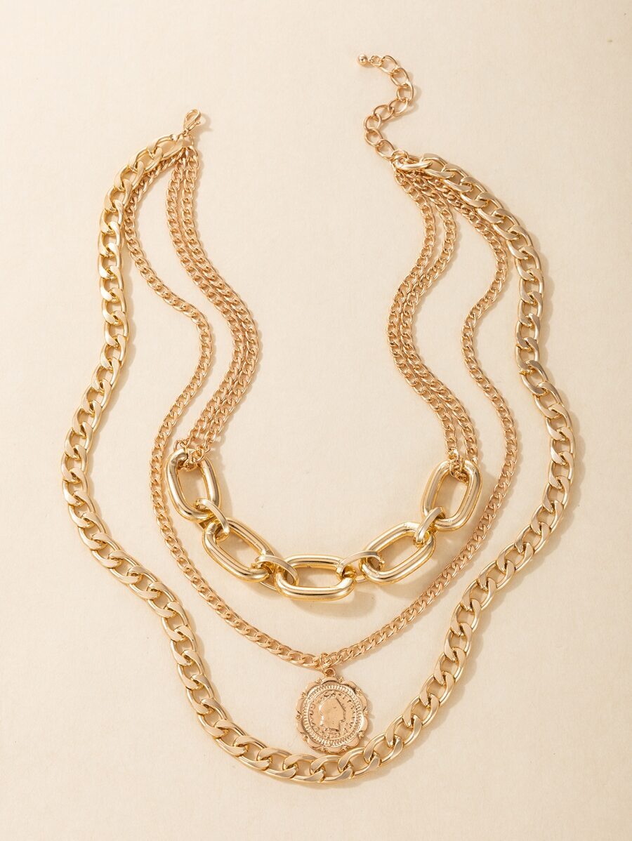 J05_Coin Charm Layered Necklace