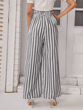 Vertical Striped Wide Leg Pants