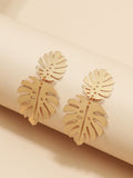 J42_Leaf Decor Drop Earrings