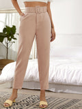 Self Tie Cropped Tailored Pants