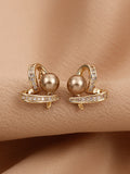 J27_Rhinestone Heart Decor Stud Earrings