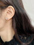 J39_Rhinestone Flower Design Stud Earrings