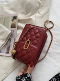 Quilted Flap Chain Phone Bag