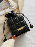 Metal Patch Quilted Box Bag