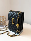 Quilted Flap Chain Phone Bag