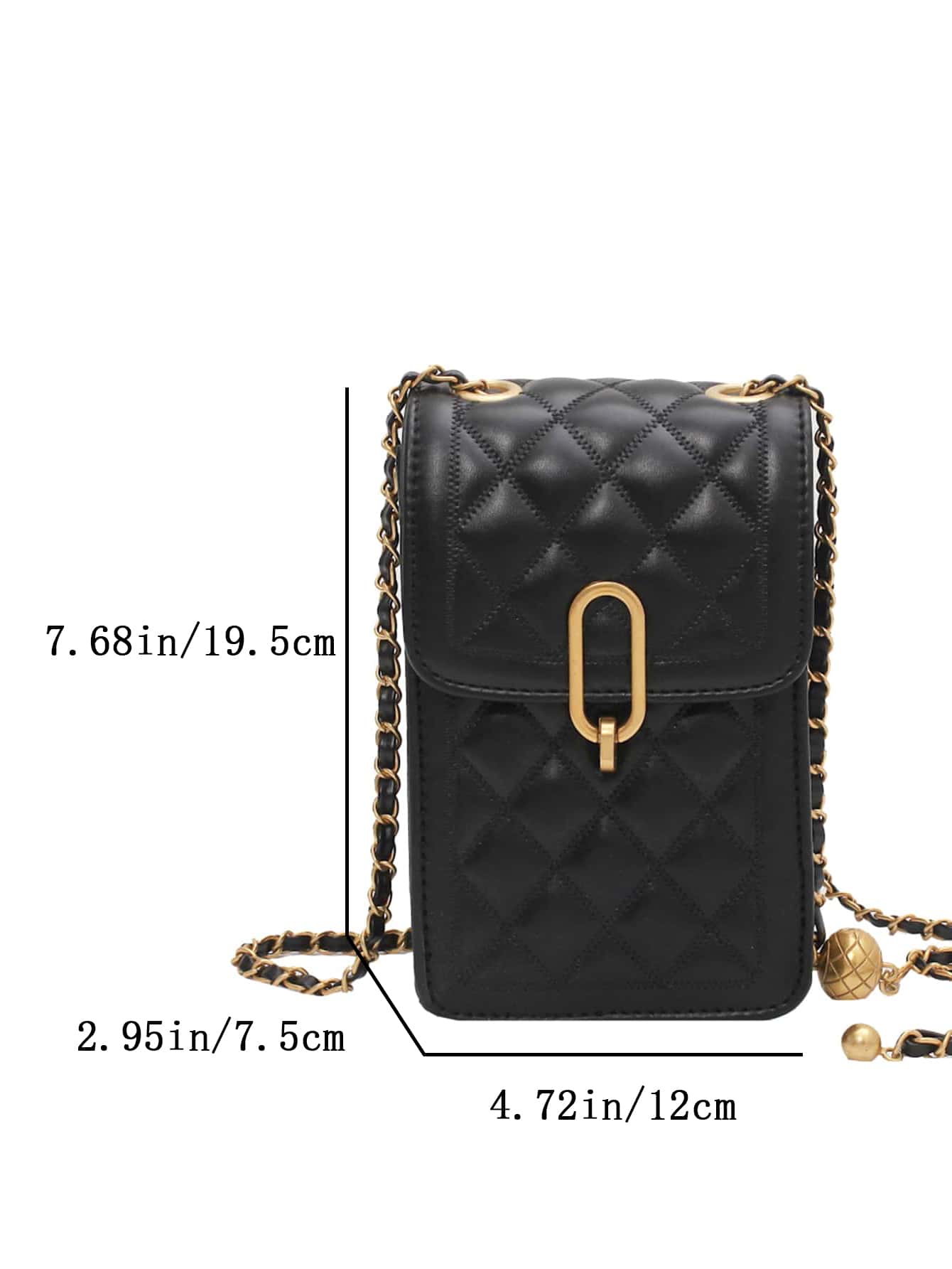 Quilted Flap Chain Phone Bag