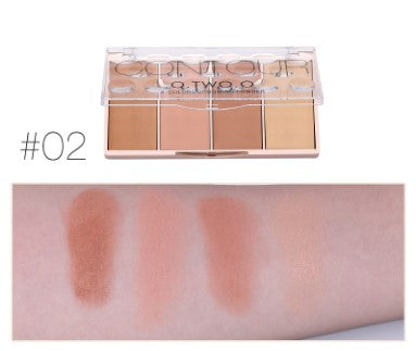 O.TWO.O 4 Color Grooming Contour Blusher Powder Pallet