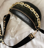 Quilted Fanny Pack With Chain Handle