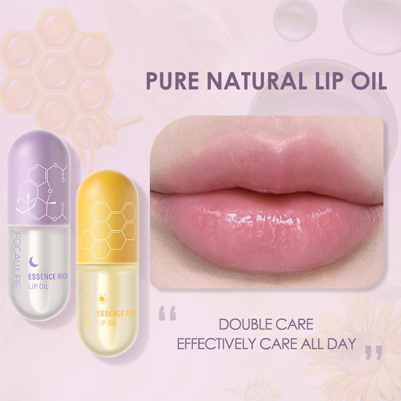 2 Pcs Pure Natural Lip Oil (Day & Night )