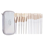 LA'FIOR White Pearl 15 Pcs Professional Brush Set with Bag - LF-001