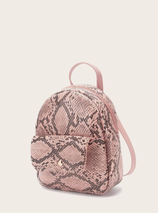 Snakeskin Print Backpack